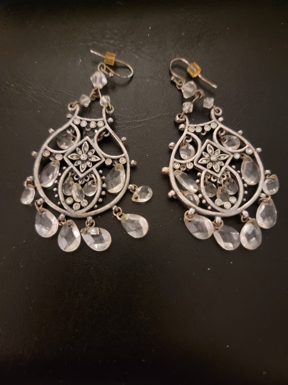 Silver-Tone Clear Crystal Chandelier Earrings - Chico's